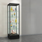 Adjustable Black Metal Shelf Glass Display Cabinet