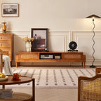70Inch Modern Brown Wood TV Stand Entertainment Center