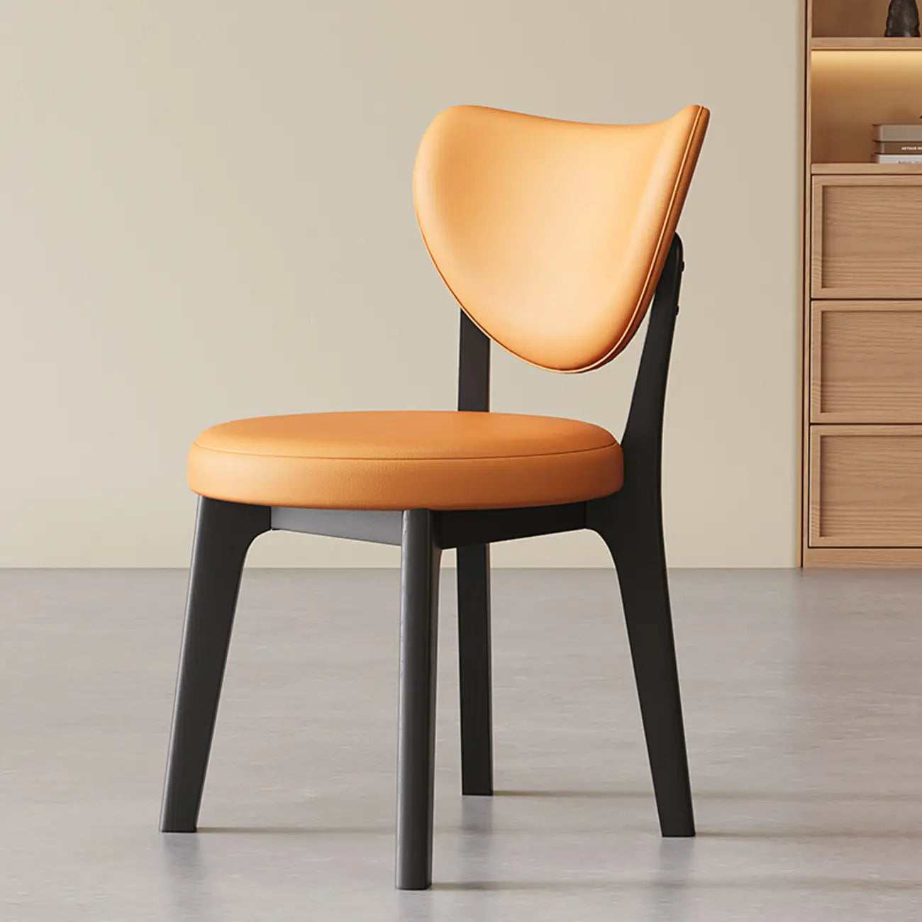 Modern Faux Leather Wingback Armless Dining Chair