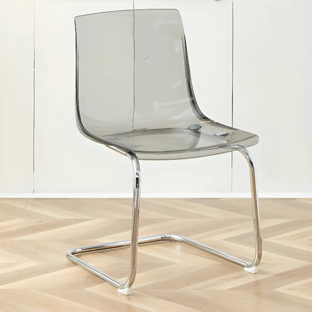 Modern Solid Back Armless Acrylic Dining Chairs