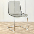 Modern Solid Back Armless Acrylic Dining Chairs