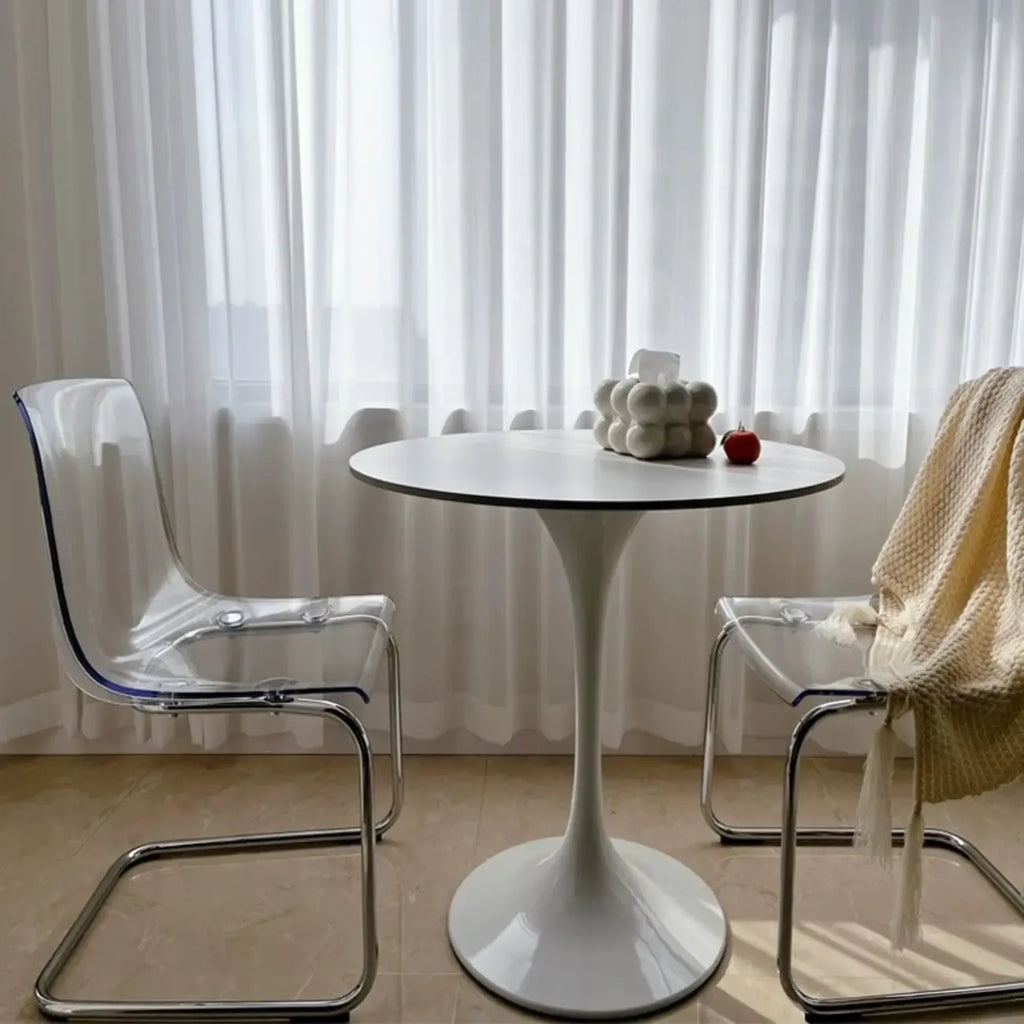 Modern Solid Back Armless Acrylic Dining Chairs