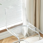 Modern Solid Back Armless Acrylic Dining Chairs