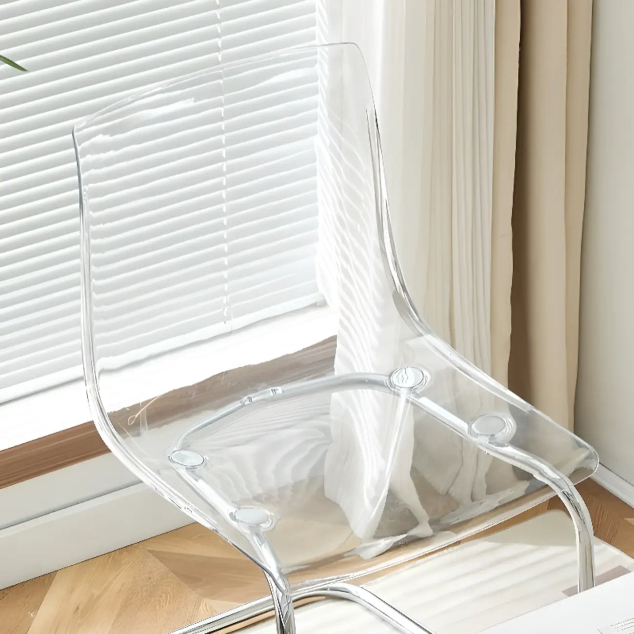 Modern Solid Back Armless Acrylic Dining Chairs