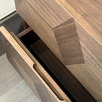 Elegant Nut Brown Narrow 2-drawer Wood Nightstand