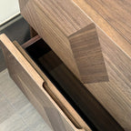 Elegant Nut Brown Narrow 2-drawer Wood Nightstand