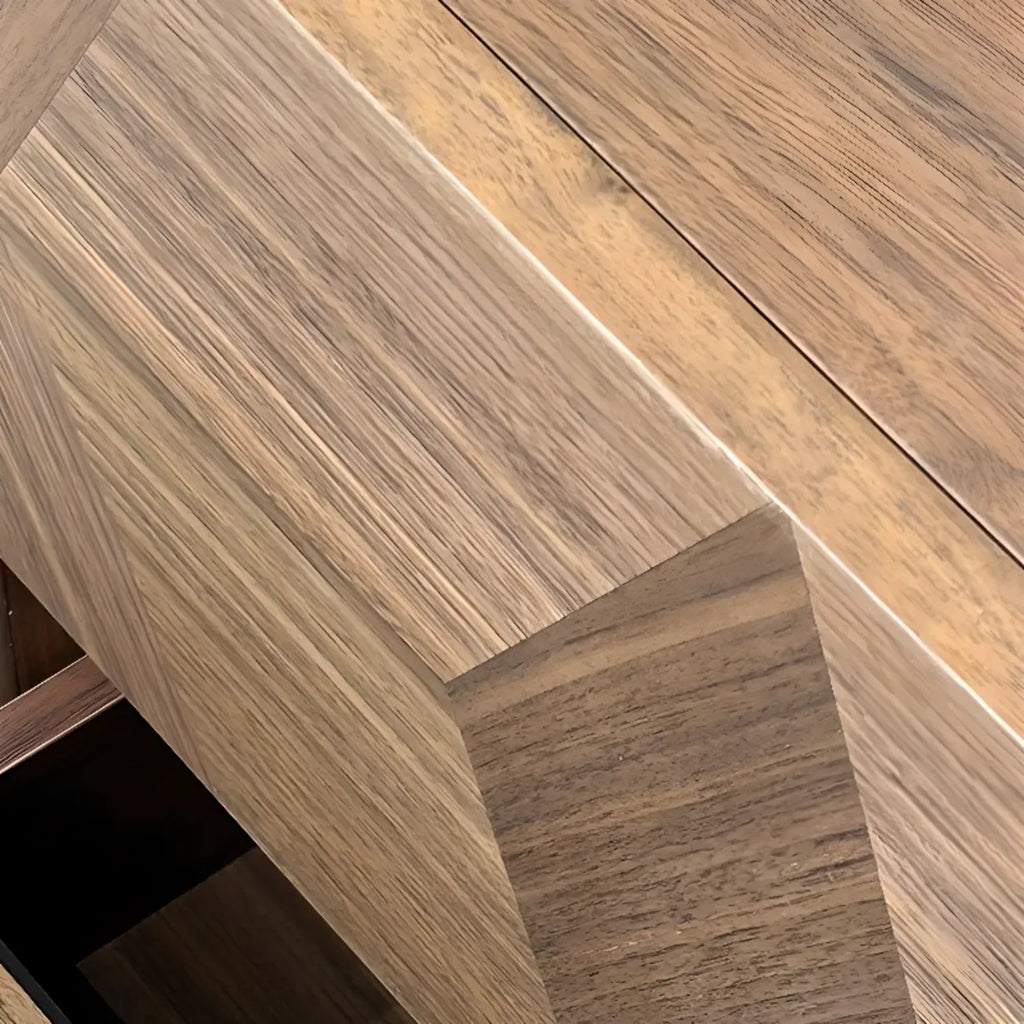 Elegant Nut Brown Narrow 2-drawer Wood Nightstand
