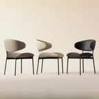 Contemporary Upholstered Curved Armless Dining Chairs