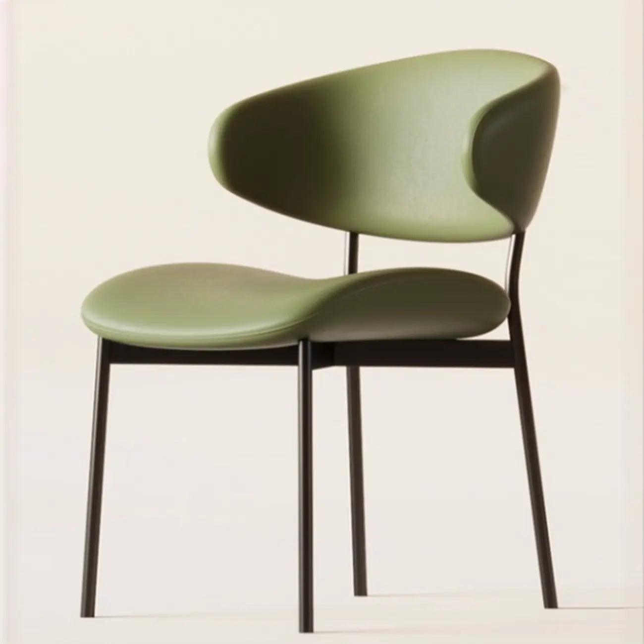 Contemporary Upholstered Curved Armless Dining Chairs