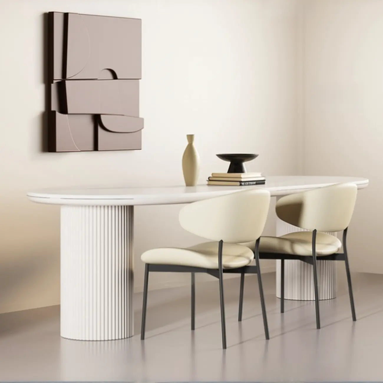 Contemporary Upholstered Curved Armless Dining Chairs