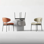 Contemporary Upholstered Curved Armless Dining Chairs