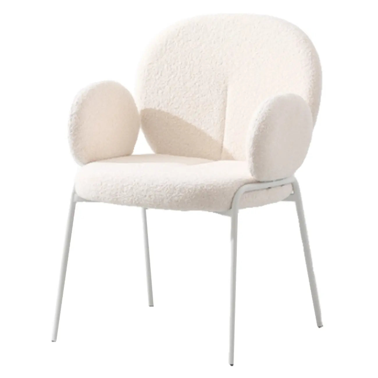 Modern Off-White Upholstered Full Back Dining Chair