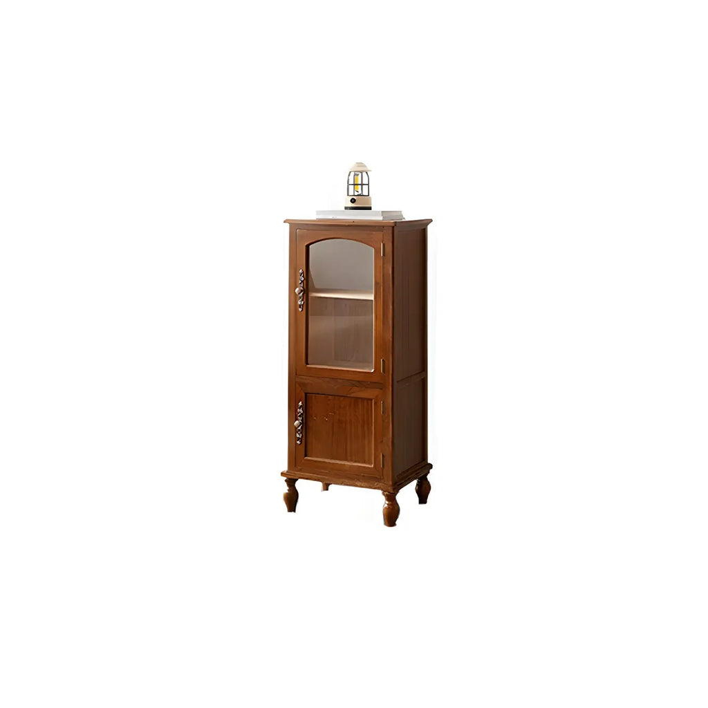 Antique Wooden Storage Walnut Narrow Buffet Cabinet