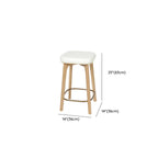 Rustic Brown Square Leather Wooden Bar Stools with Backs