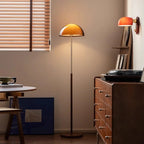 Art Deco Orange Dome Floor Lamp Acrylic