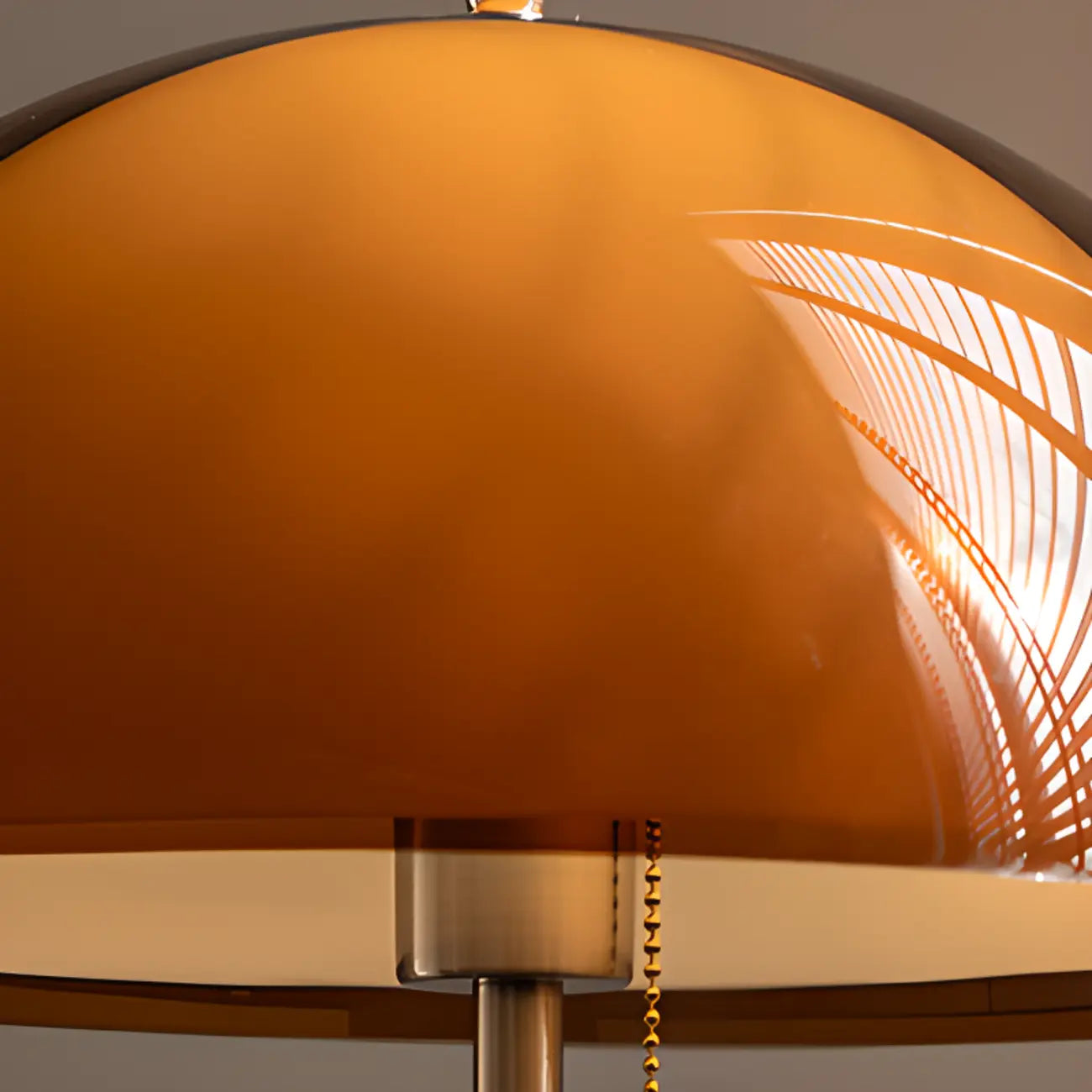Art Deco Orange Dome Floor Lamp Acrylic
