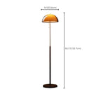 Art Deco Orange Dome Floor Lamp Acrylic