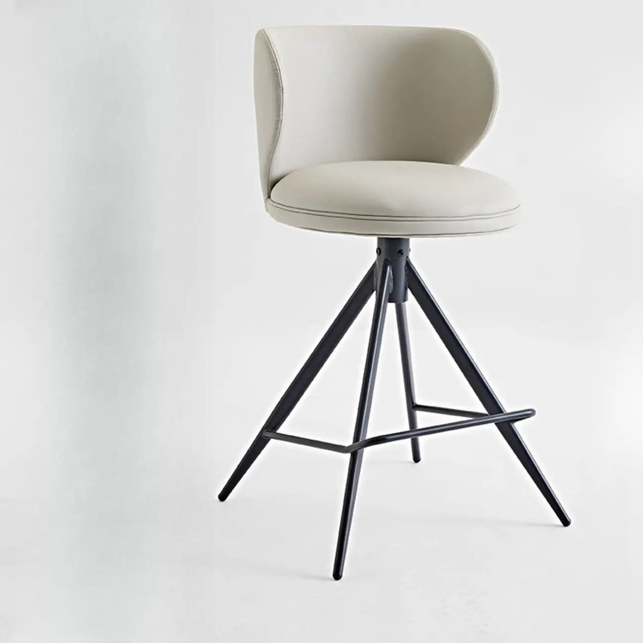 Modern Leather Swivel Bar Stools Counter Height