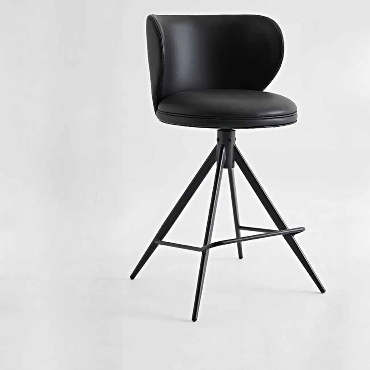 Modern Leather Swivel Bar Stools Counter Height