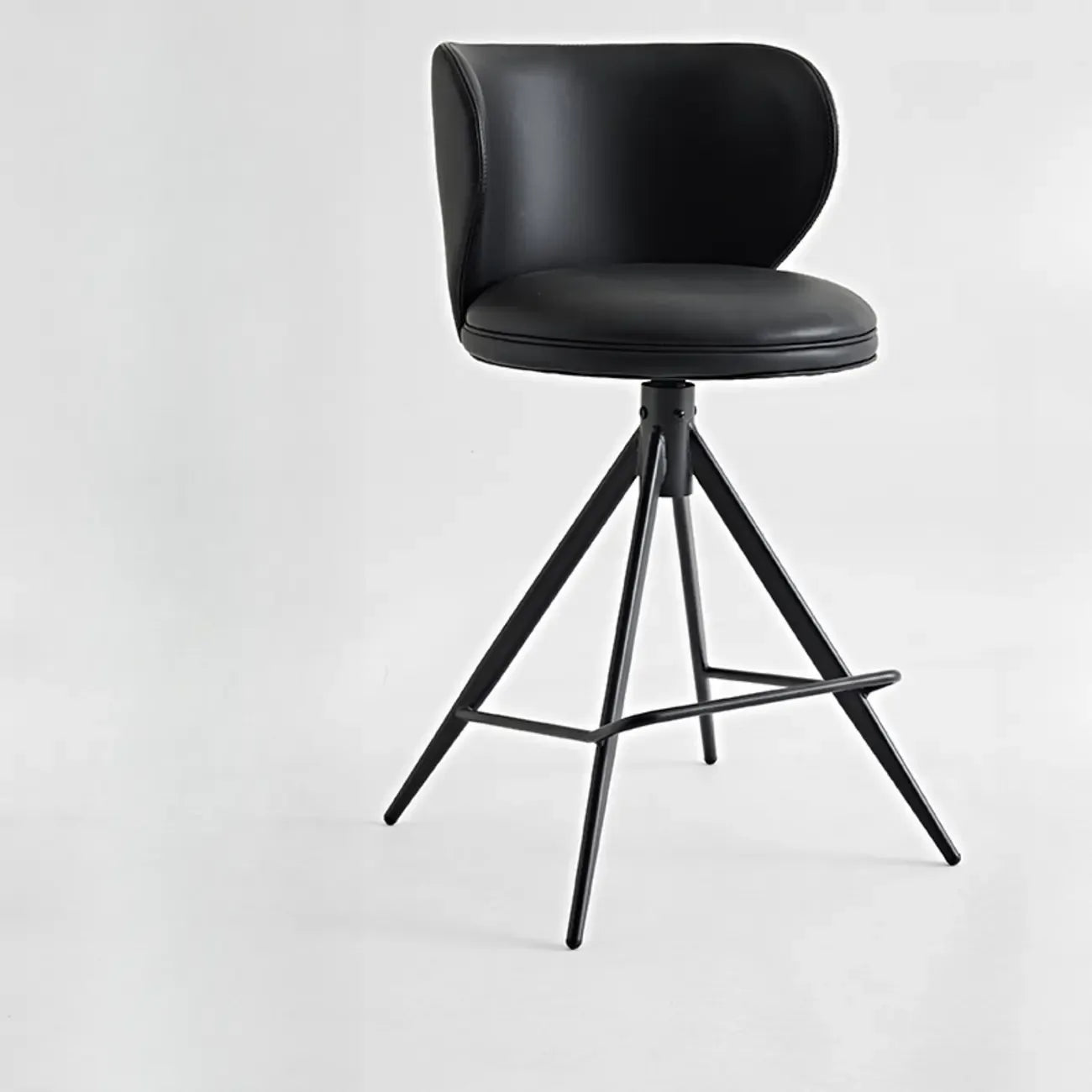 Modern Leather Swivel Bar Stools Counter Height