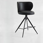 Modern Leather Swivel Bar Stools Counter Height