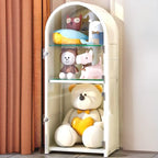 Narrow Adjustable White Metal Glass Corner Display Cabinet