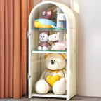 Narrow Adjustable White Metal Glass Corner Display Cabinet