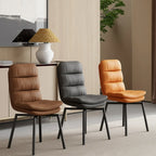 Art Deco Faux Leather Swivel Dining Chair
