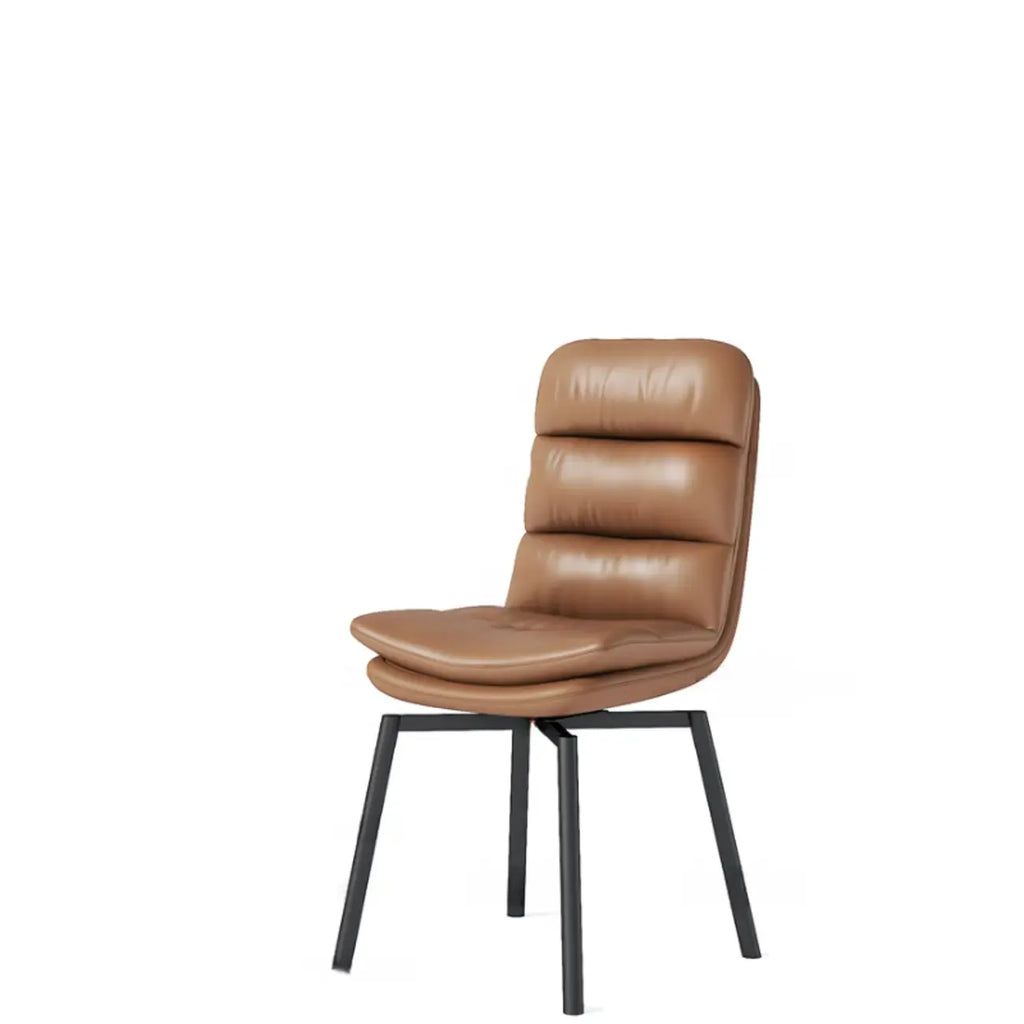 Art Deco Faux Leather Swivel Dining Chair