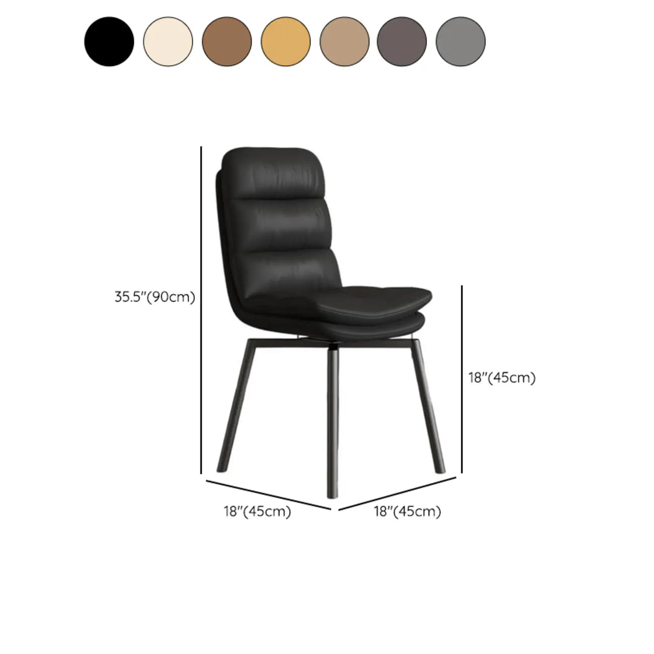 Art Deco Faux Leather Swivel Dining Chair