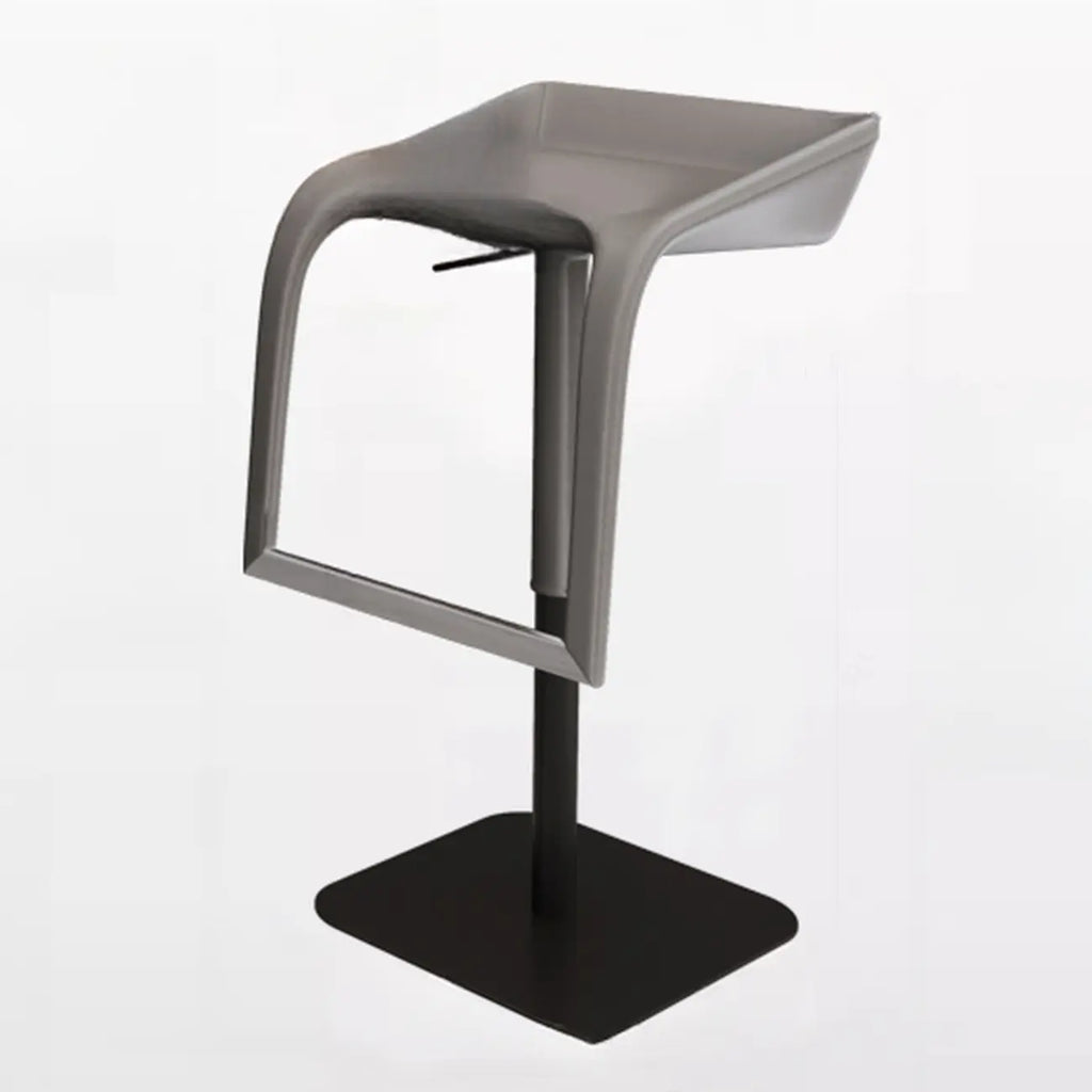 Modern Rectangle Backless Leather Adjustable Swivel Bar Stools