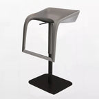 Modern Rectangle Backless Leather Adjustable Swivel Bar Stools