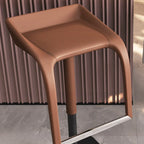 Modern Rectangle Backless Leather Adjustable Swivel Bar Stools
