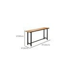Natural Finish Rectangular Wood Metal Long Trestle Bar Table