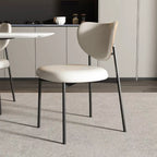 Mid-Century Modern Curved Back Leather Dining Chairs