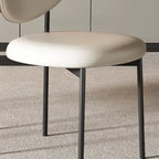 Mid-Century Modern Curved Back Leather Dining Chairs