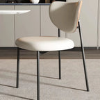 Mid-Century Modern Curved Back Leather Dining Chairs