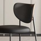 Mid-Century Modern Curved Back Leather Dining Chairs