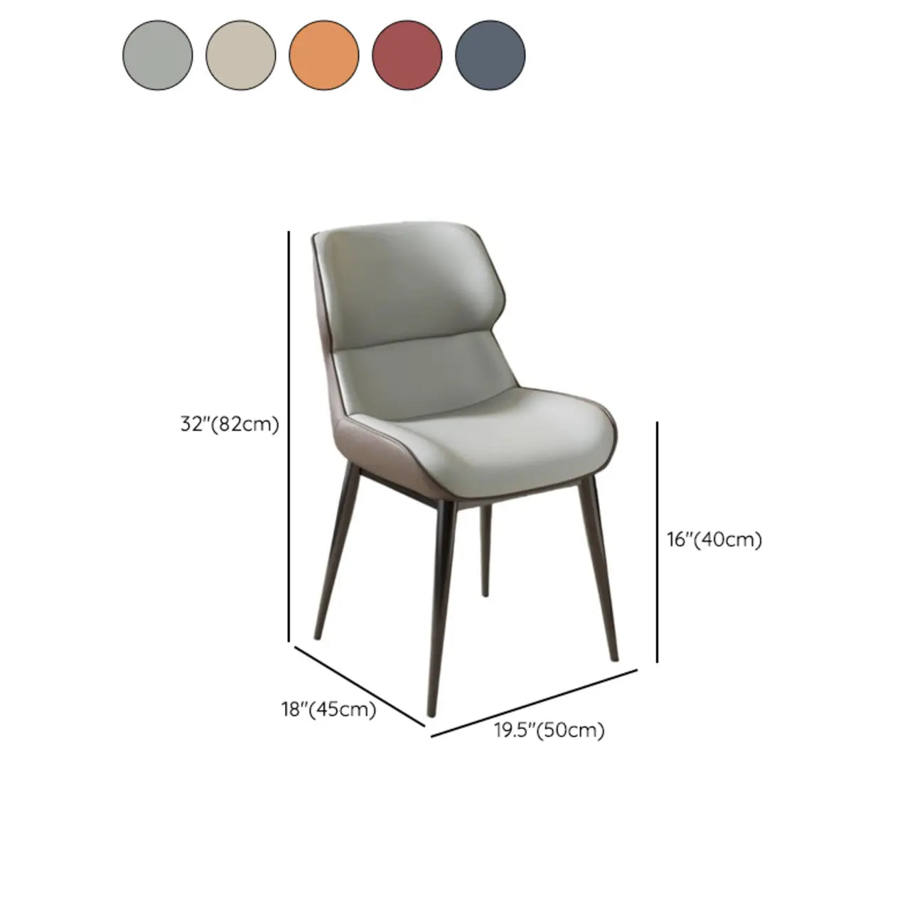 Modern Faux Leather Wingback Dining Chair Set of 2