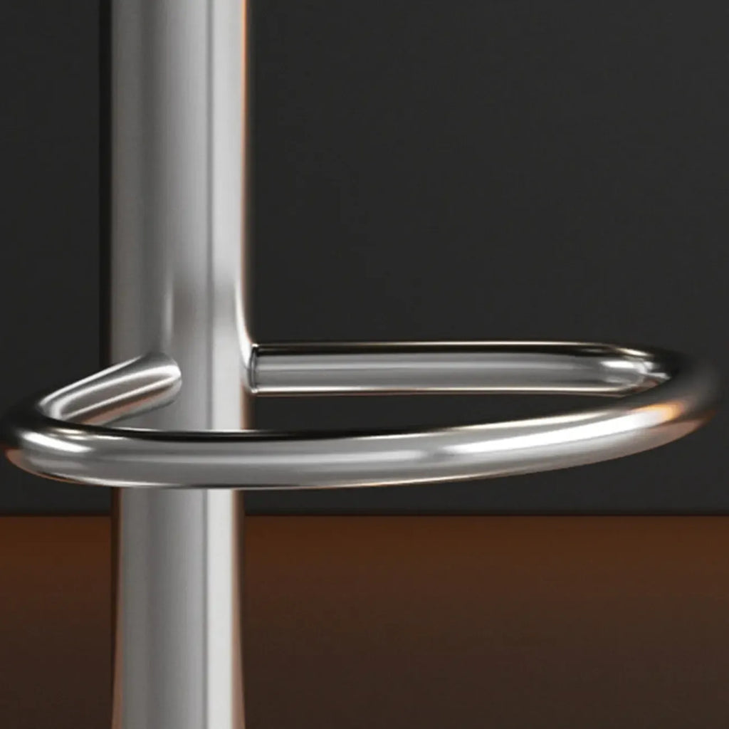 Adjustable Leather Low Back Swivel Bar Stools with Footrest