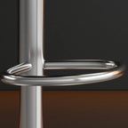 Adjustable Leather Low Back Swivel Bar Stools with Footrest