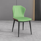 Modern Faux Leather Dining Chair with Wing Back Steel Legs