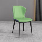 Modern Faux Leather Dining Chair with Wing Back Steel Legs