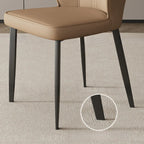 Modern Faux Leather Upholstered Wingback Dining Chair with Metal Legs