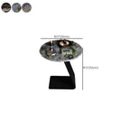 Black C-shaped Round Marble Top Living Room Side Table