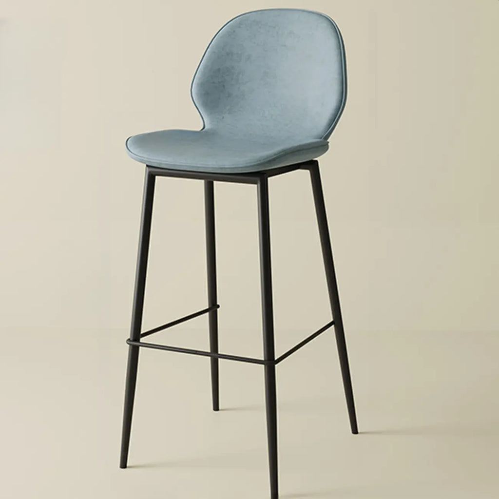 Saddle Orange Low Back Leather Bar Stools