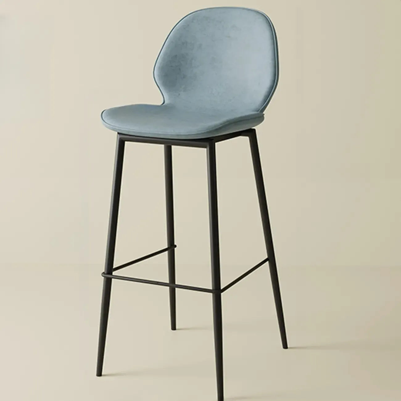 Saddle Orange Low Back Leather Bar Stools