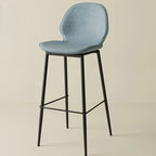 Saddle Orange Low Back Leather Bar Stools