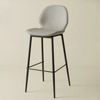 Saddle Orange Low Back Leather Bar Stools