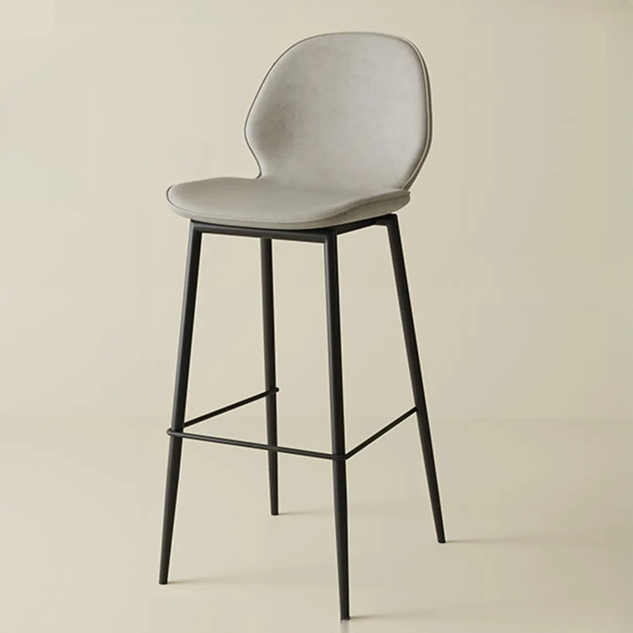 Saddle Orange Low Back Leather Bar Stools
